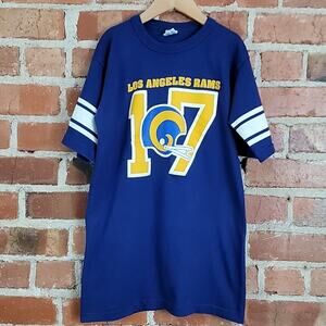 Champion Vintage 1980s Los Angeles Rams Single Stitch Blue Shirt S